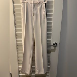 Zara cream high waisted pants with black side stripes